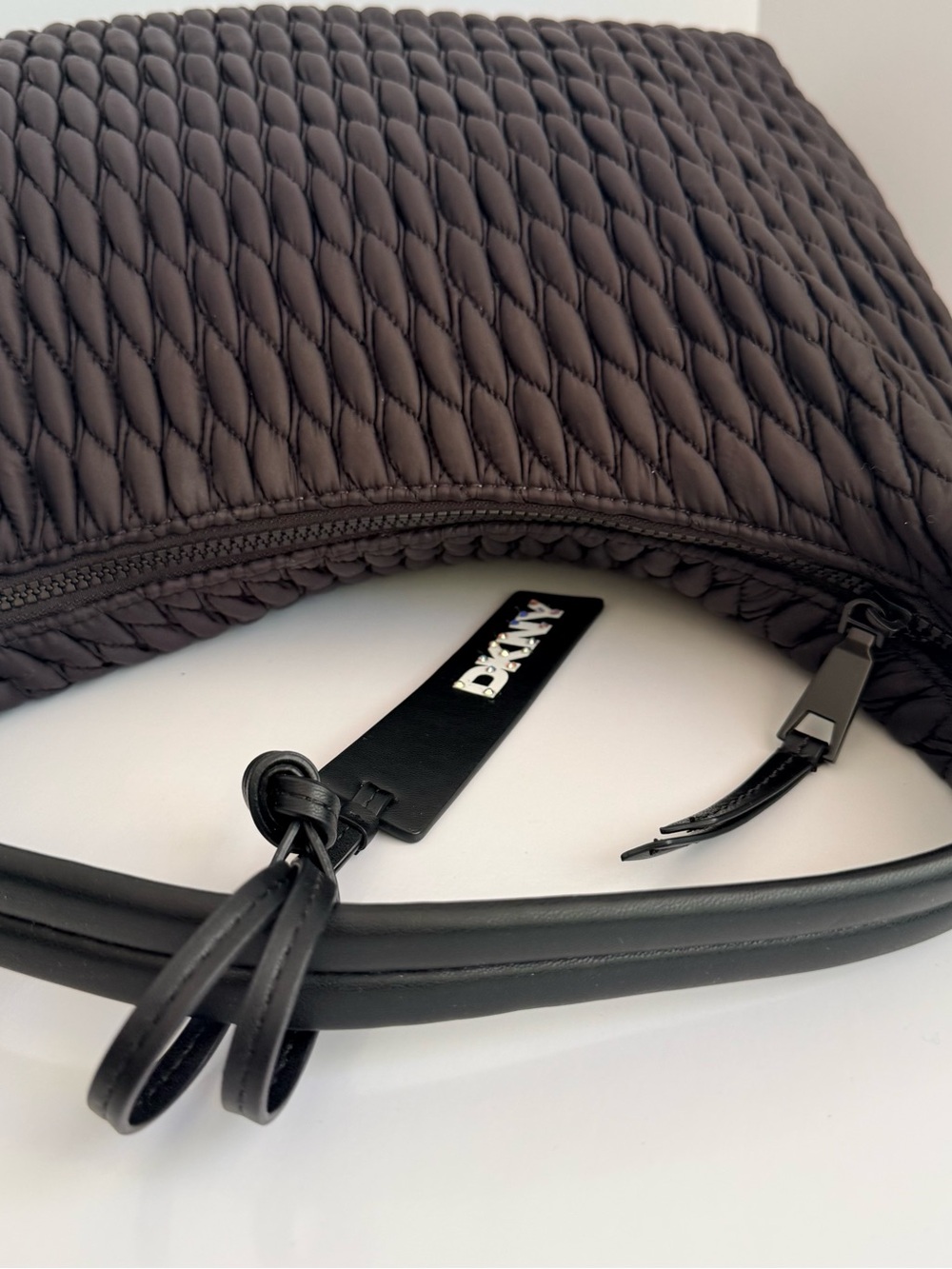 DKNY Black Quilted Hobo Shoulder Bag - Picture 5 of 8